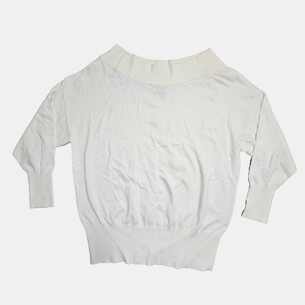 Bold Elements Off The Shoulder Sweater White‎ L Capsule Wardrobe Clean Girl NWT